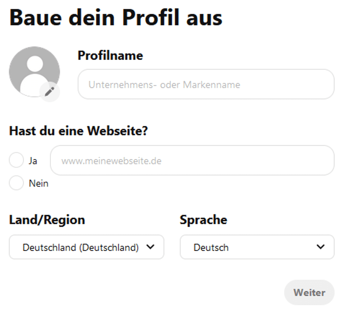 Pinterest Einstellungen Schritt 2 Pinterest Einstellungen Schritt 2
